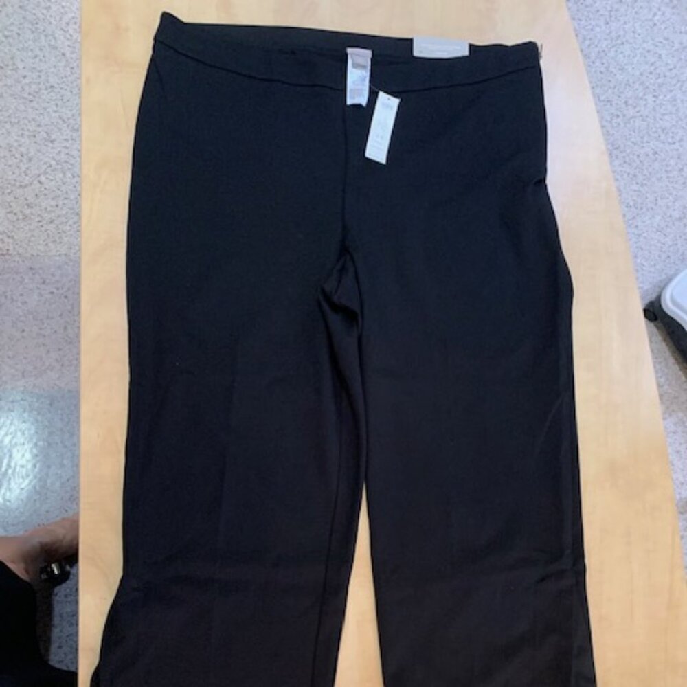 NWT Chico's Black Side Zip Capris Size 3.5 - Picture 3 of 7